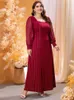 Plus size jurken toleen dames maat maxi long spring herfst luxe chique elegante Turkse Afrikaanse avondfeest trouwkleding hgrf 230130