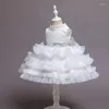 Robes à paillettes pour bébés filles, vêtements de princesse à col haut, en Tulle, pour mariage, anniversaire, demoiselle d'honneur, soirée