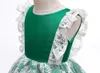 Flickklänningar Xmas Princess Spädbarn Girls Dress Formal Party Ruffles Sleeve Lace Solid A-Line 3 Colors Girl's