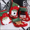 Dekoracje świąteczne Tree Socks Festival Festival Prezent Apple Candy Bags Cartoon Snowflake Xmas Party Fireplace Wll571 Drop del dhto0