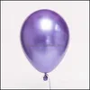 Party Decoration 12 Inch Glossy Metal Pearl Latex Balloons Thick Chrome Metallic Colors Uppblåsbara luftbollar Födelsedagsdekor Drop Del OT2XS