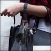 Kluczowe pierścienie Zestaw kluczy do kluczy dla kobiet 2022 Fabryka MTI Kolory alarmowe Pompom Wristlet Suit Drop dostawa biżuteria dhgva