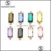 チャームズブレスレットチャームクリスタルK9ガラスMTICOLOR GEOMETRY STONES FOR WOMEN PENDENT DIYアクセサリーwholesalez Drop Delivery Jewelry f dheas