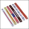 Bedelarmbanden creatieve herdenkingsfans armband heren sport snap sluiting polsband pu lederen onafhankelijkheid dag vlag 297 g2 drop dh819