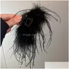 Saç klipsleri barrettes Sonbahar Kış Akrilik Hairclips Kadınlar için Devekuşu Tüy Klipsi Büyük Köpekbalığı Lady Barrette Hairclip Drop Dh2c5