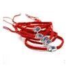 Pulseras con dijes Cuerda trenzada hecha a mano Hilo rojo Ojo azul Te trae Lucky Peacef Longitud ajustable Entrega de joyería Dhmjl