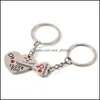 Porte-clés Longes Amoureux Cadeau Faveurs De Mariage Couple Mon Cœur Mode Porte-clés Creative En Alliage De Zinc Sier Plaqué Porte-clés Drop Deliv Otvv4