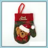 Juldekorationer handskar bestickhållare Xmas mini röd jultomten clauscutlery väska festdekor söt presenthatt bordshållare wq12wll dhaqr