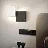 Lâmpada de parede quadrado preto e branco para sala de estar fundo leve AC220V Lâmpadas simples de cabeceira do quarto