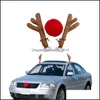 クリスマスの装飾車の装飾クリスマスアウトドアトナカイアントラーレッドノーズ車用WY1426ドロップデリバリーホームガーデンフェスティブパーティーSU DHV2I