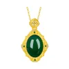 Colares pendentes estilo court estilo retro luxo luxo ruyi colar feminino imita￧￣o imita￧￣o verde calcedonia jade bdehome j￳ias de entrega de gota p dh2nh