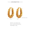 Hoop Earrings Boako Trendy 316 Stainless Steel Twist Pattern For Women Geometric 18K Gold Plate Jewelry Pendientes Kolczyki