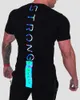 Herr t-shirts gym t-shirt män kortärmad bomull casual reflekterande smal t-shirt fitness bodybuilding workout tee toppar sommarkläder 230131