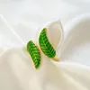 Wedding Rings 3pcs Simple Green Leaf For Women Fashion Vintage Fairy Personality Finger Open Jewelry Accessories