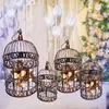 Bird Cages Iron bird cage decoration family hanging flower frame prop wedding 230130