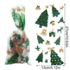 Décorations de Noël 50 PCS Année Flocons De Neige Cadeaux Boîte Père Noël Sacs De Bonbons De Noël Biscuit Merry Treat Bag