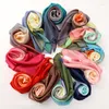 Женские шарфы -шарфы 2023 90x90 см. Градиент шелк мягкий хиджаб для волос