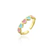 Trouwringen kopen 2023 goud kleur koper ring vrouwelijke verloving sieraden kleurrijke olie druipen hart charme vinger