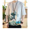 Heren t shirts mannen casual katoen t-shirts 2023 heren print Chinese stijl streetwear mode mode blanke mannelijke t-shirt zomer