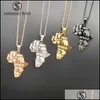 Pendant Necklaces Arrival Africa Map Necklace For Women Men 4 Colors High Quality Stainless Steel Maps Charm Hip Hop Jewelry Gifty D Dhnpd