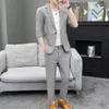 Men's Suits Blazers mens suit top casual medium sleeve thin jacket 230130
