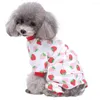 Dog Apparel Jumpsuit Pet Costume Pajamas Cartoon Printing Long-sleeve Cotton Four-legged For Daily Life