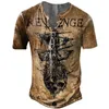 Men's T-Shirts Vintage Button V-neck Navigation T Shirt Short Sleeve Gothic Henley Shirt For Men Oversized Tops Tee Shirt Men Punk Streetwear 230130