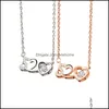 Pendant Necklaces Number 520 Necklace Set With Zircon Birthday Party Gift Bdehome Drop Delivery Jewelry Pendants Dhwnx