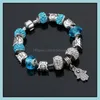 Urok Bracelets Crystal with Banles Love DIY Sier Glass Beads Bransoletka Bdehome Drop dostawa biżuteria DHPZ4