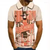 Men's Polos 2023 Brand Polo T-shirt For Men Gradient Paint 3D Imprimé Summer Short Man Sleve Tops Homme