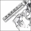 Key Rings 12Pcs Metal Charms Keyring It Takes A Big Heart To Help Shape Little Minds Keychain Apple Rer Abc Letters Teachers Chains Dhc2O