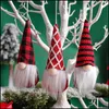 Décorations de Noël Tricoted Pendants 3pcs / Set Small Faceless Doll Pendant Pendants Ornements d'arbre PAB11366 Drop Livraison Home Garden F Otiny