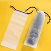 Plastic Bag Matte Translucent Umbrella Storage Bag Reusable Portable Umbrella Drawstring Storage Cover Home Storage Organizer LX5400