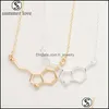 H￤nge halsband ankomst kemisk molece halsband unik geometrisk l￤ckhet f￶r kvinnor flickor guld elegant l￥ngkedjan charm droppe dhyig