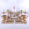 Festive Supplies 6-16 PC European Style Crystal Metal Cupcake Wedding Cake Stand Rack Set Holiday Party DisplayTray