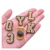 Sko delar tillbeh￶r guld alfabet charms pvc strand tr￤dg￥rd blomma diy skoekarmar sp￤nne mjukt gummilog armband dekoration dr dhwgh