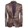 Mäns kostymer Blazers Fashion Men's Casual Boutique Leopard Print Nightclub Style Suit Jacket Pants / Man Two Pieces Blazers Coat Byxor Set 230130