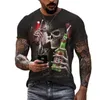 Camisetas masculinas Crânios de verão Camisetas de personalidade de impressão 3D para homens/mulheres esportivas harajuku tops soltos casuais camisetas de grandes dimensões xxs-6xl 230131