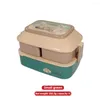 Dinnerware Sets Cute Kawaii Children's Lunch Box Double Grid Microwave Hermetic Bento Office Kid Breakfast Containers