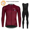 세트 Raudax 키트 2023 Winter Thermal Fleece Cycling Men 's Long Sleeve Jersey Suit Mountain Bike Riding Clothes Z230130