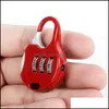 Party Favor Color Mini Heglock voor Backpack Suitcase Stationery Wachtwoord Lock Student Kinderen Travel Gym Locker Beveiliging Metal Cart Dhnby