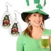 Creolen St. Patricks Irish Geometrisch Grüner Hut Karneval für Damen