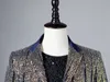 Men's Suits Blazers Shiny Striped Sequin Sparkling Suit Jacket Men Lapel Slim Fit Party Blazers Mens Stage Magic Show Stage Club Costume Homme 230130