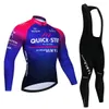 Sets 2023 New QuickStep autumn Maillot Jersey Set Cycling Clothing Suit Mens Long Sleeve MTB Bike men's Road Pants Bib Ropa Z230130
