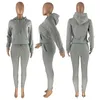 Kvinnors träningsdräkt 2 -delad joggingdräkt Set Solid Color Plush Sweater Hoodie and Sweatpants Outfits Jogger Loose Casual Tracksuit 230131