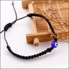 Cadena de eslabones Lucky Eye Turkish Evil Blue Pulseras para Mujeres Hombres Cuerda trenzada hecha a mano Pulsera roja Mujer Drop Delivery Jewelry Dho68