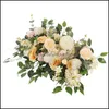 Decorative Flowers Wreaths 50Cm Diy Flower Row Wedding Decor Rose Peony Hydrangea Plant Mix Arch Artificial Drop Delivery Home Gar Ot3Yp