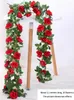 Decorative Flowers 2Pcs Artificial Flower Garland Silk Rose Vine Hanging For Wedding Decoration Garden Home Arch Car Decor 16 Head