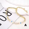 Link Bracelets 5PCS Enamel Eye Bracelet Gift For Her Tennis Cz Protection Charm Crystal Zircon Dainty Jewelry