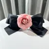 Brooches Korean Fabric Camellia Flower Brooch Cloth Art Bow Tie Fashion Jewelry Shirt Dress Collar Pins For Women Accessories